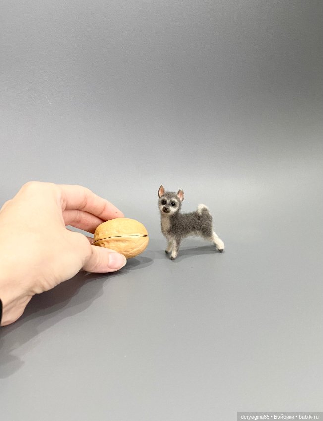 Щенок хаски — Валяные игрушки из шерсти: сухое валяние (фото 3)