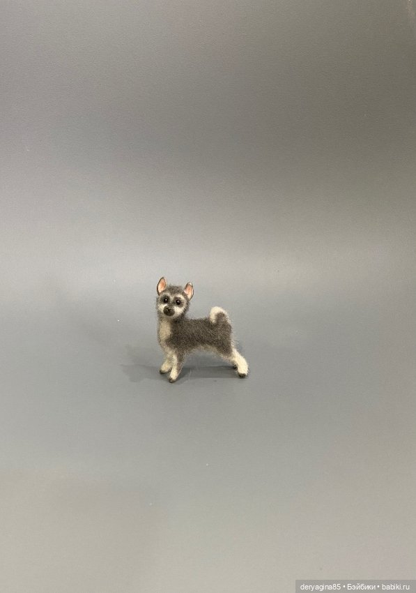 Щенок хаски — Валяные игрушки из шерсти: сухое валяние (фото 9)