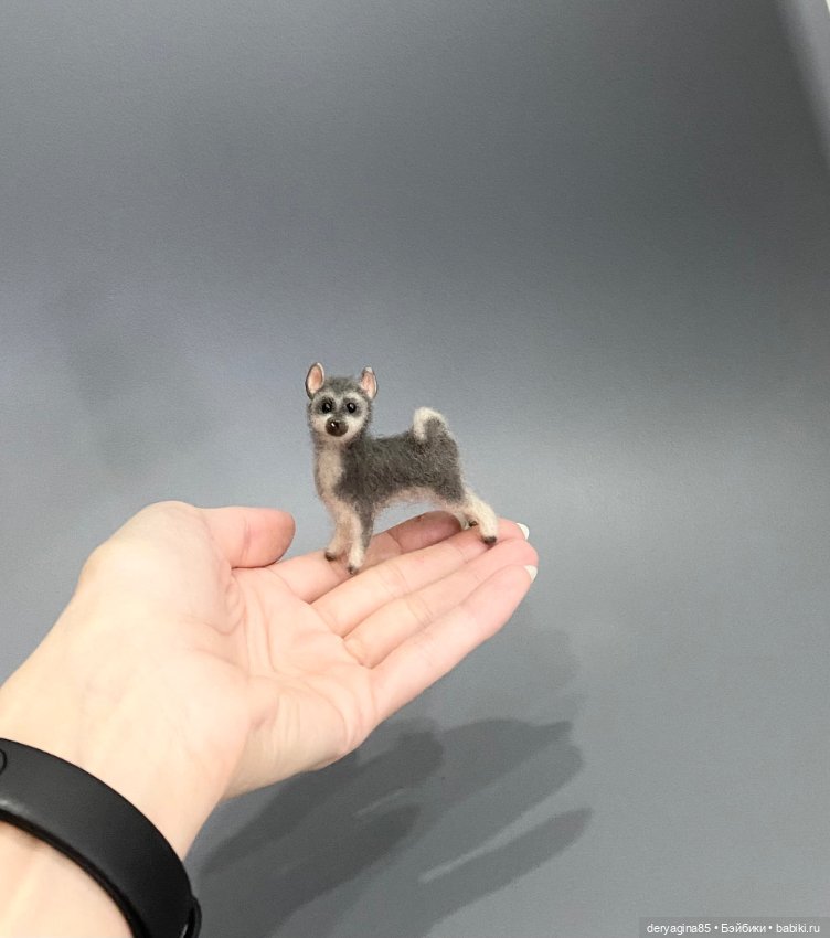 Щенок хаски — Валяные игрушки из шерсти: сухое валяние (фото 8)