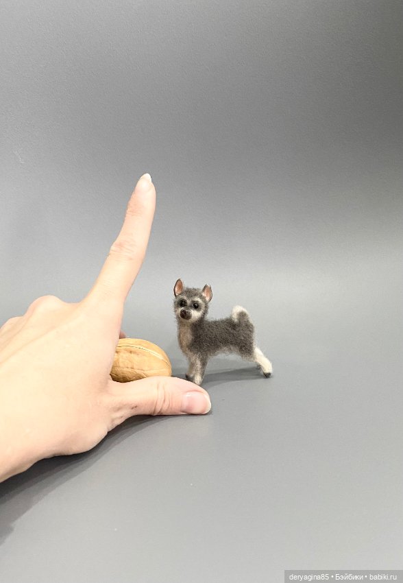 Щенок хаски — Валяные игрушки из шерсти: сухое валяние (фото 2)