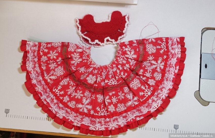 Комбинированное платье — Одежда и обувь для кукол своими руками: фото