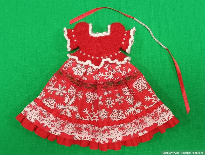 Комбинированное платье — Одежда и обувь для кукол своими руками: фото (фото 8)