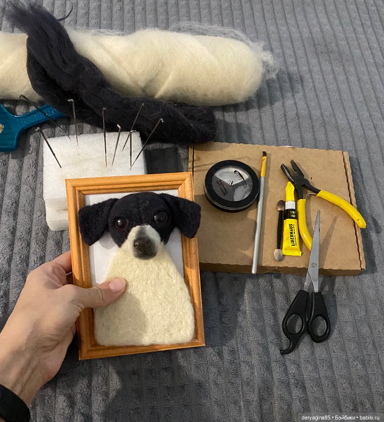 Портрет в процессе — Валяные игрушки из шерсти: сухое валяние (фото 2)