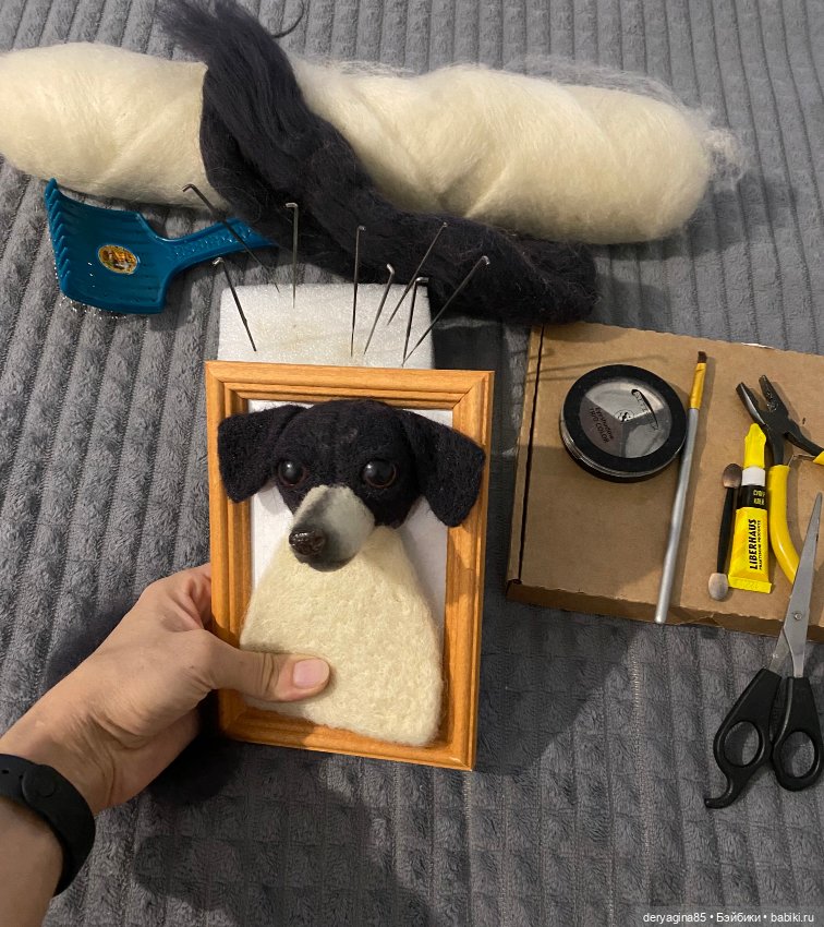 Портрет в процессе — Валяные игрушки из шерсти: сухое валяние (фото 3)