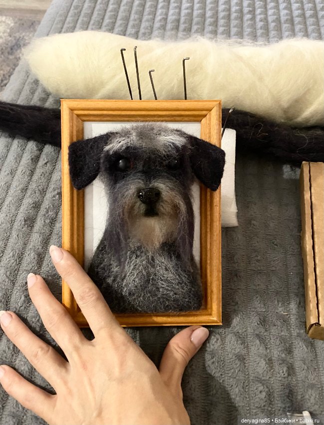 Портрет в процессе — Валяные игрушки из шерсти: сухое валяние (фото 10)