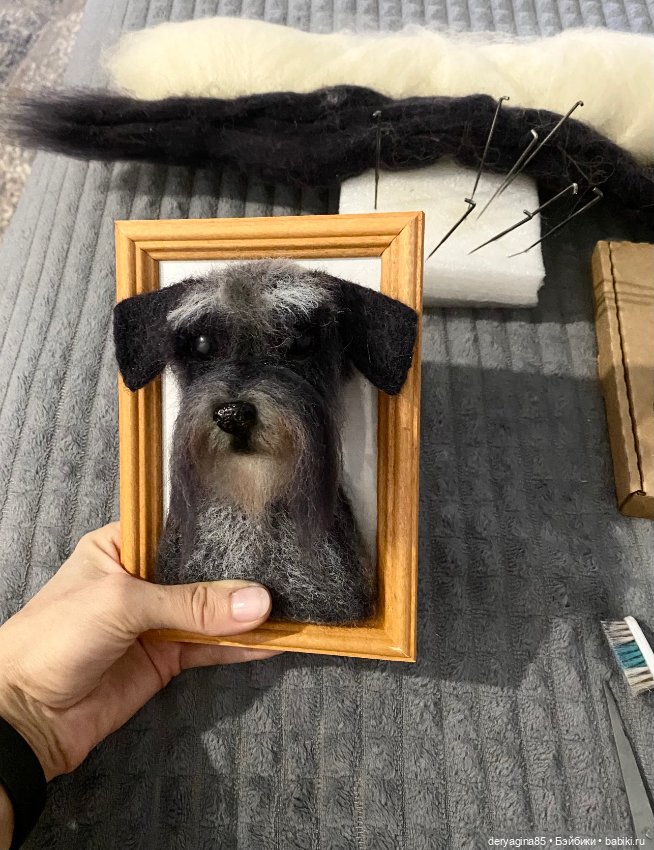 Портрет в процессе — Валяные игрушки из шерсти: сухое валяние (фото 8)