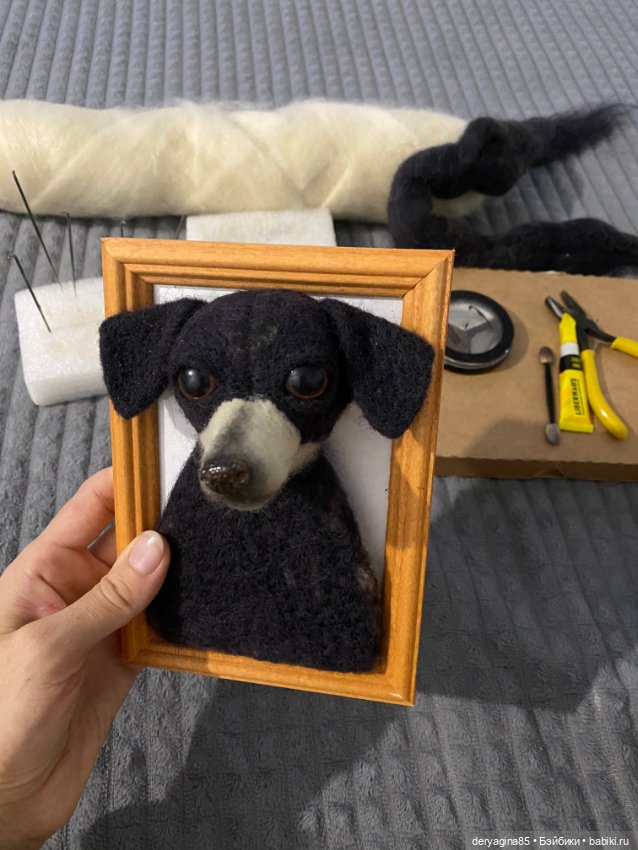 Портрет в процессе — Валяные игрушки из шерсти: сухое валяние (фото 4)