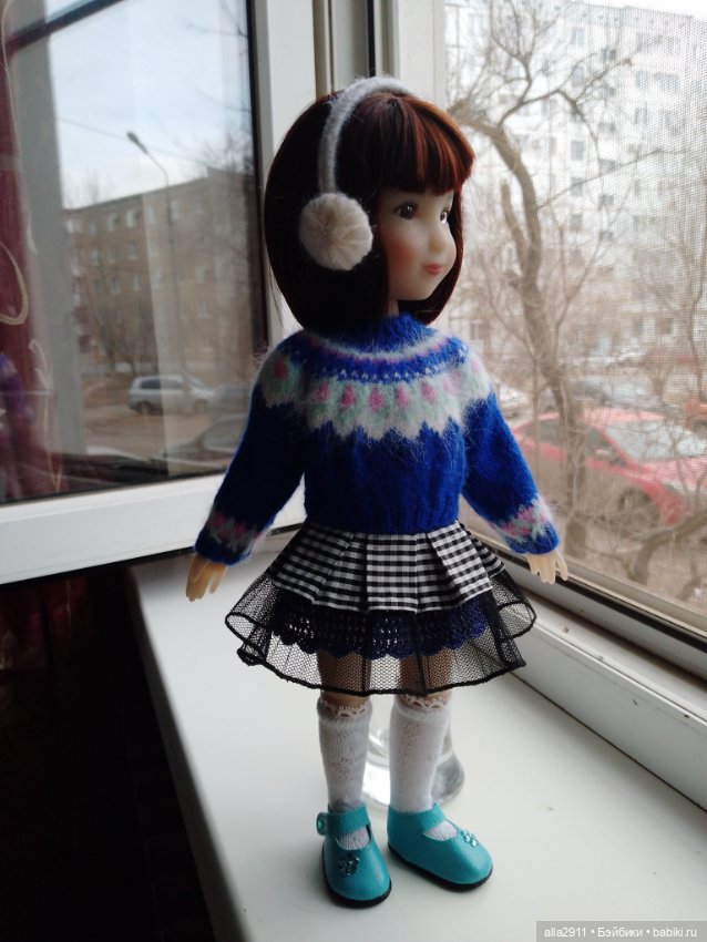 Вязаный комплект для маленькой Рубиночки (фото 8)