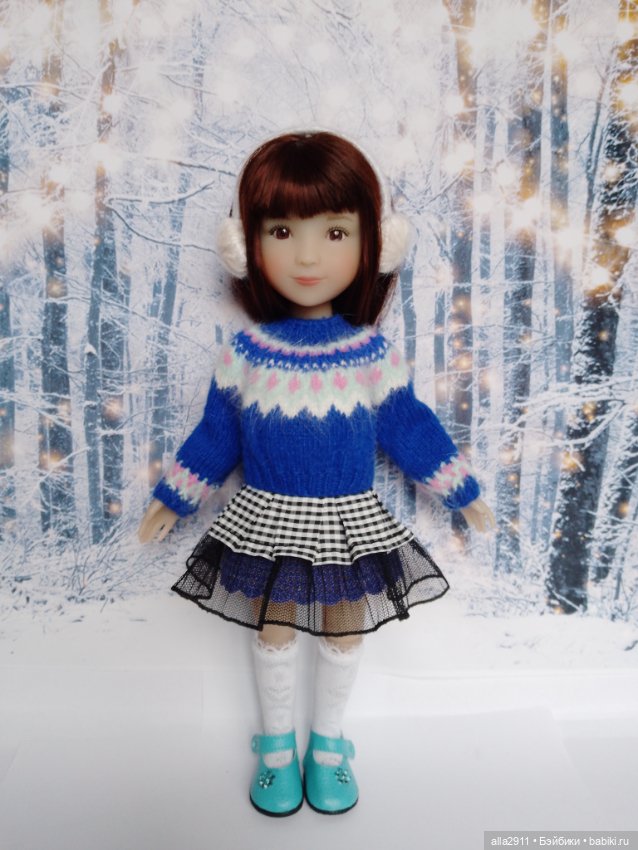 Вязаный комплект для маленькой Рубиночки (фото 7)