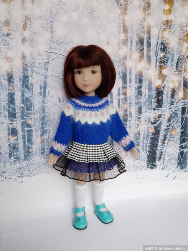 Вязаный комплект для маленькой Рубиночки (фото 6)