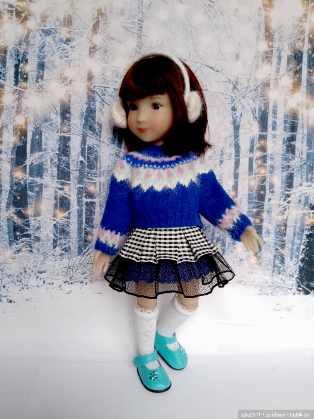 Вязаный комплект для маленькой Рубиночки (фото 5)