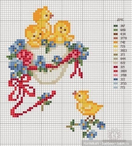 Весна идет, весне дорогу — Схемы вышивки крестом: фото узоров