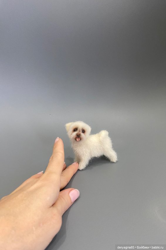 Болонка — Валяные игрушки из шерсти: сухое валяние (фото 10)