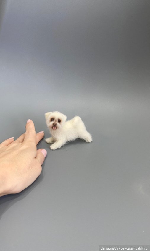 Болонка — Валяные игрушки из шерсти: сухое валяние (фото 5)