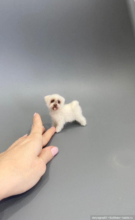 Болонка — Валяные игрушки из шерсти: сухое валяние (фото 2)