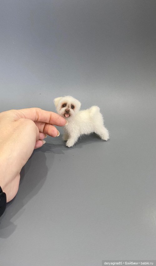 Болонка — Валяные игрушки из шерсти: сухое валяние (фото 4)