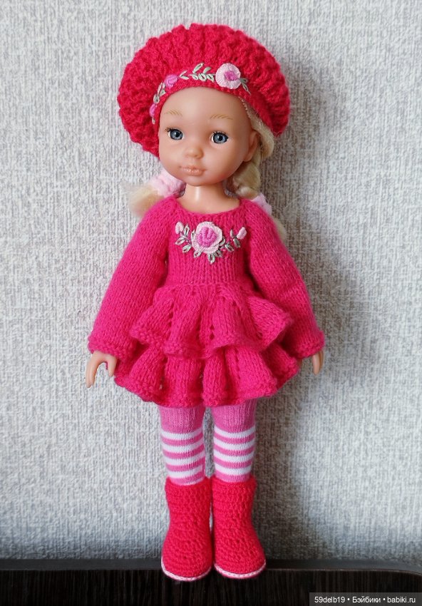 Малиновое платье с воланами для псевдо минипаолочки (фото 5)