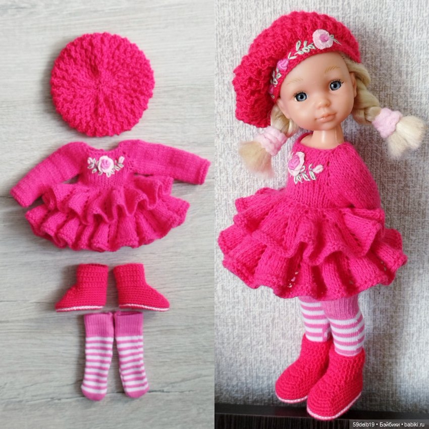 Малиновое платье с воланами для псевдо минипаолочки