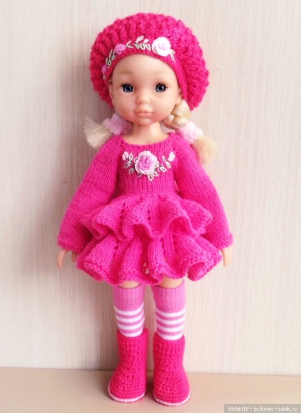 Малиновое платье с воланами для псевдо минипаолочки (фото 3)