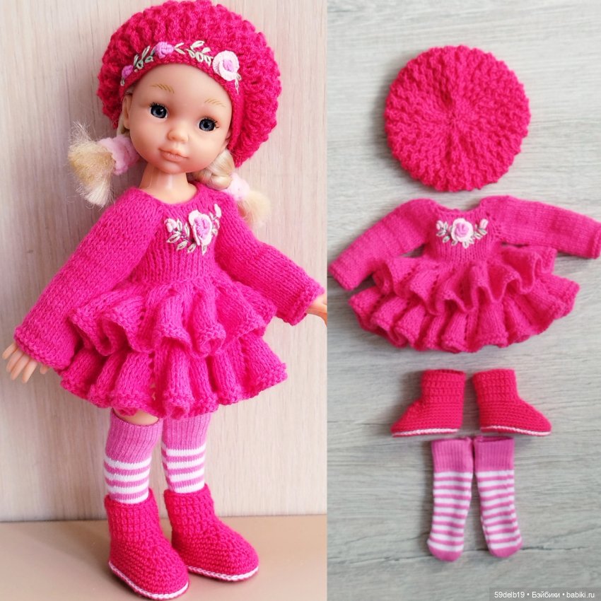 Малиновое платье с воланами для псевдо минипаолочки