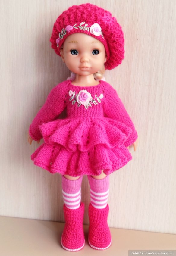 Малиновое платье с воланами для псевдо минипаолочки (фото 4)