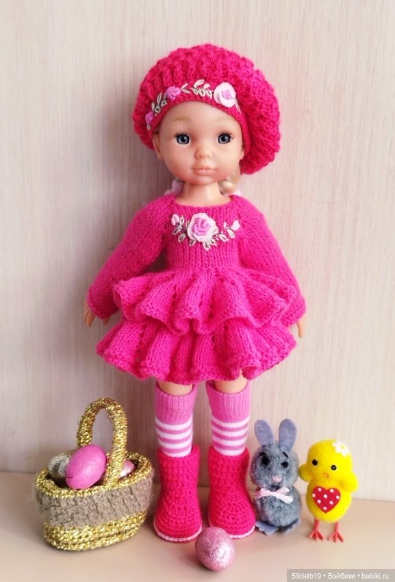 Малиновое платье с воланами для псевдо минипаолочки (фото 10)