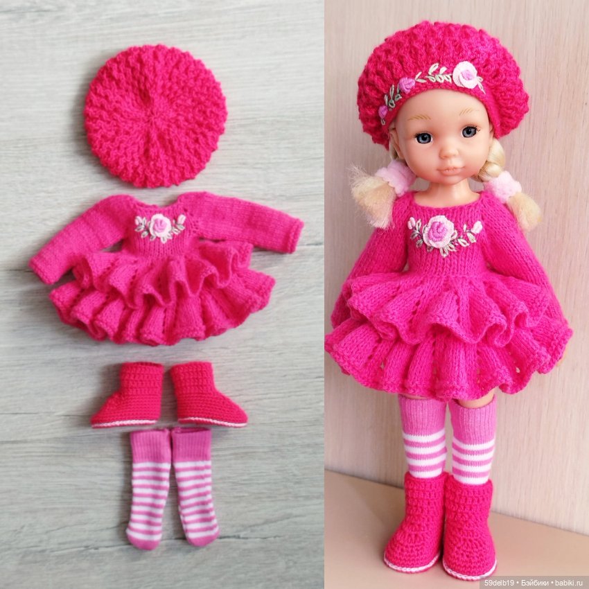 Малиновое платье с воланами для псевдо минипаолочки