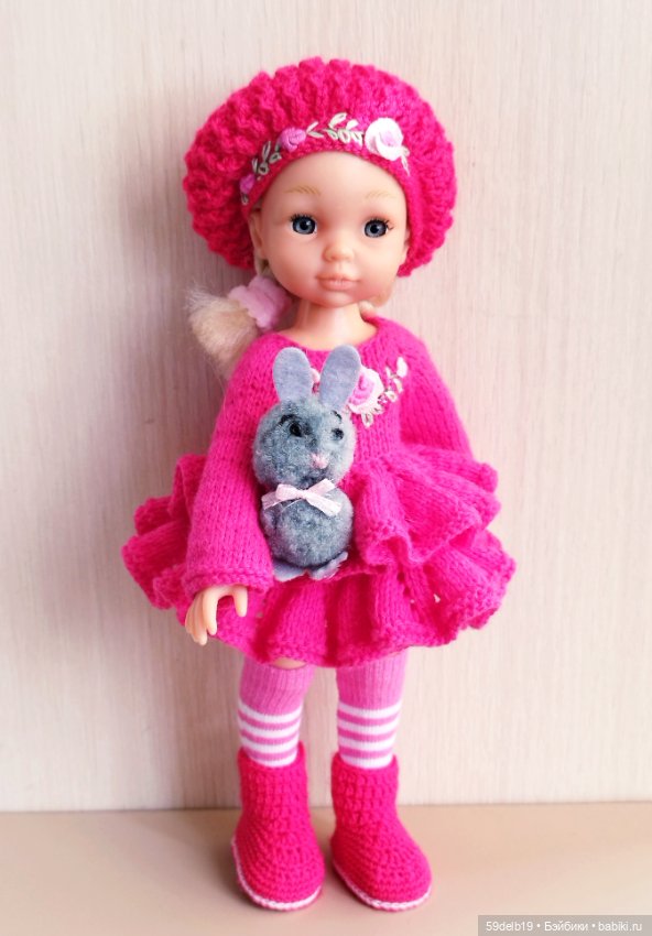 Малиновое платье с воланами для псевдо минипаолочки (фото 9)