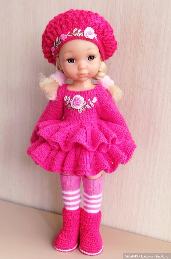 Малиновое платье с воланами для псевдо минипаолочки