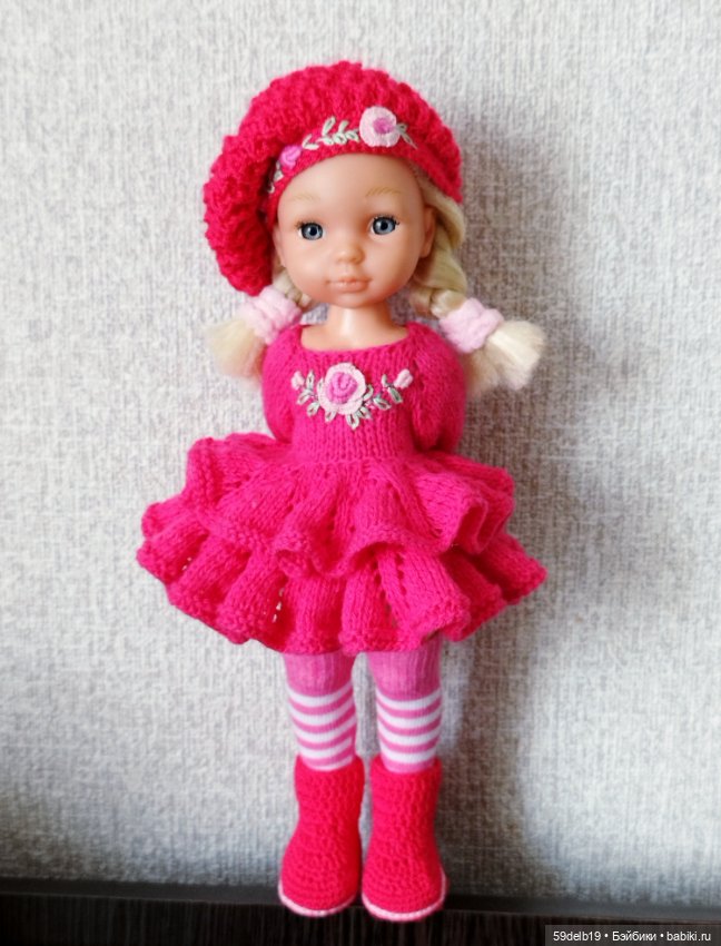 Малиновое платье с воланами для псевдо минипаолочки (фото 7)