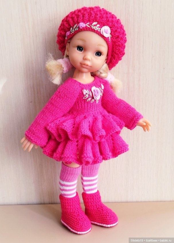 Малиновое платье с воланами для псевдо минипаолочки (фото 2)