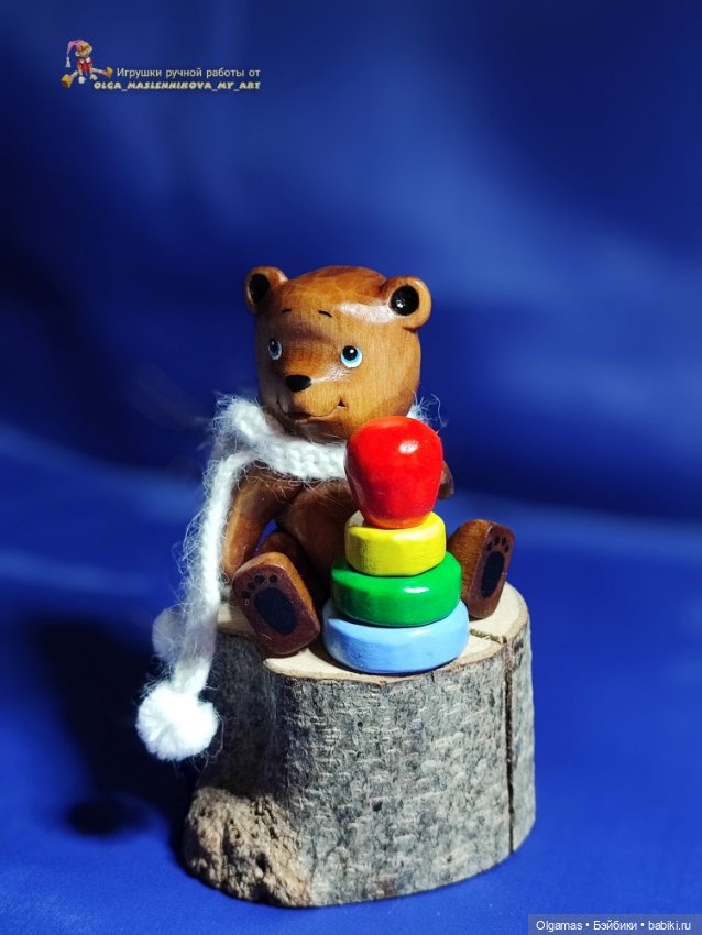 Мишутка в шапочке! 🐻 — Авторские игрушки из дерева: резьба (фото 3)
