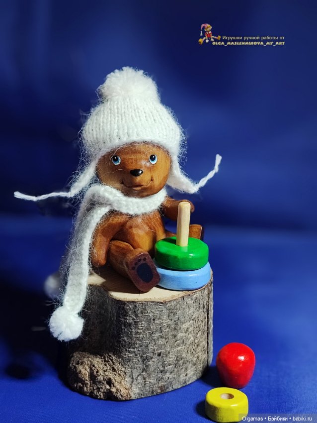 Мишутка в шапочке! 🐻 — Авторские игрушки из дерева: резьба (фото 6)