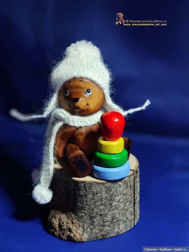 Мишутка в шапочке! 🐻 — Авторские игрушки из дерева: резьба (фото 7)