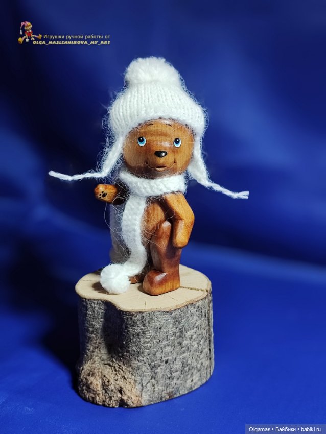 Мишутка в шапочке! 🐻 — Авторские игрушки из дерева: резьба (фото 5)