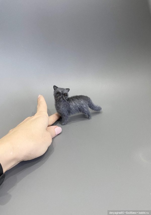 Котик — Валяные игрушки из шерсти: сухое валяние (фото 9)