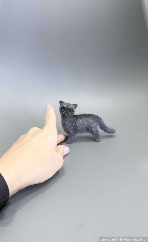 Котик — Валяные игрушки из шерсти: сухое валяние (фото 6)