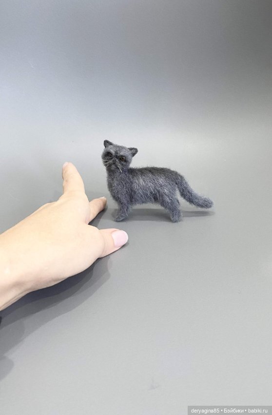 Котик — Валяные игрушки из шерсти: сухое валяние (фото 7)