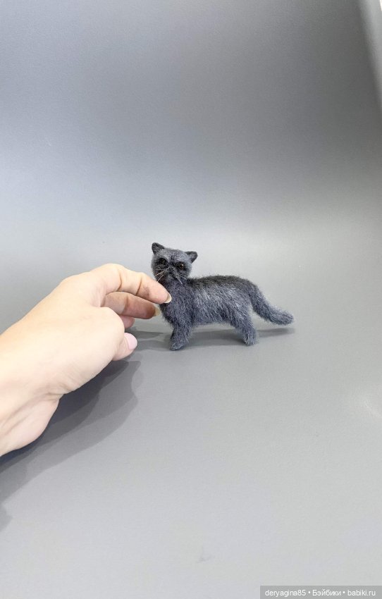 Котик — Валяные игрушки из шерсти: сухое валяние (фото 5)