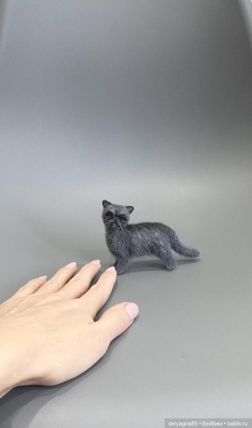 Котик — Валяные игрушки из шерсти: сухое валяние (фото 4)