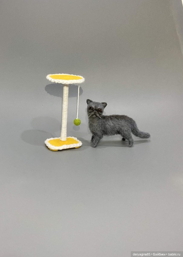 Котик — Валяные игрушки из шерсти: сухое валяние (фото 5)