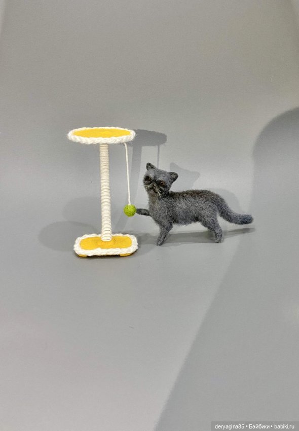 Котик — Валяные игрушки из шерсти: сухое валяние (фото 7)