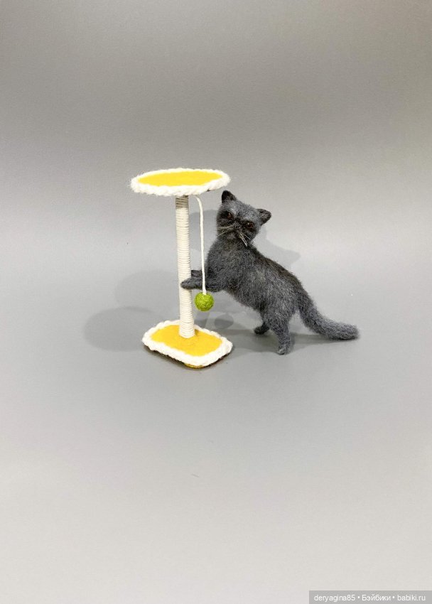 Котик — Валяные игрушки из шерсти: сухое валяние (фото 8)