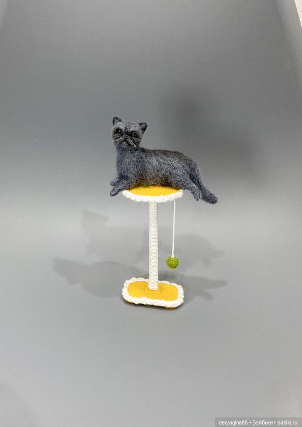 Котик — Валяные игрушки из шерсти: сухое валяние (фото 9)