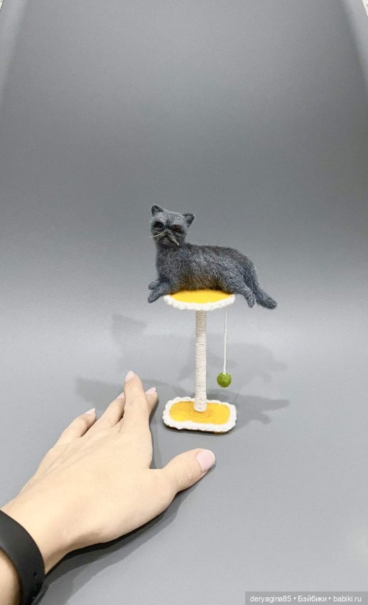 Котик — Валяные игрушки из шерсти: сухое валяние (фото 10)