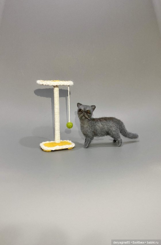 Котик — Валяные игрушки из шерсти: сухое валяние (фото 6)