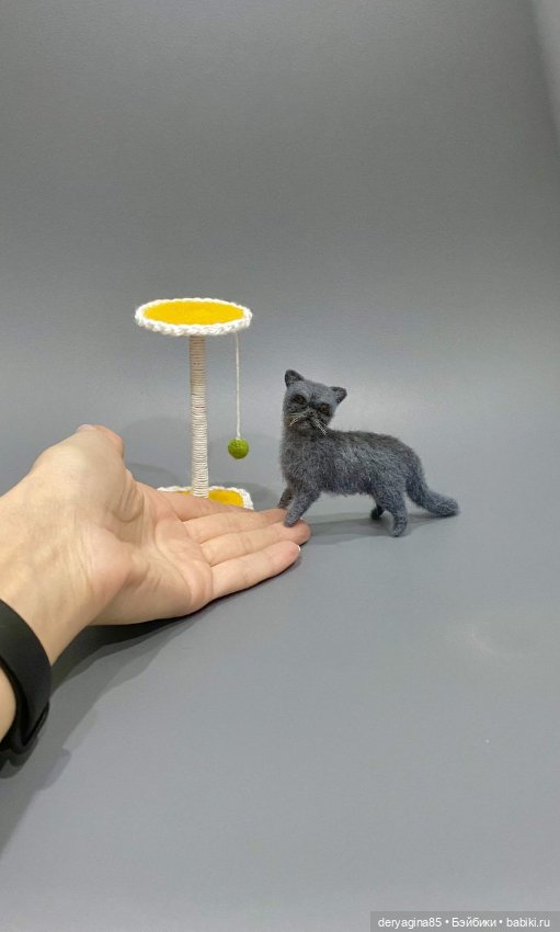 Котик — Валяные игрушки из шерсти: сухое валяние (фото 4)