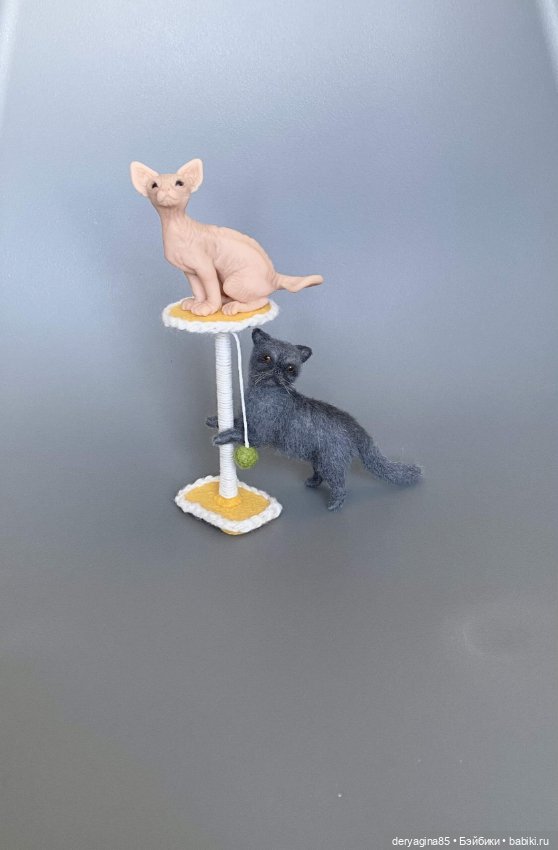 Котик — Валяные игрушки из шерсти: сухое валяние (фото 3)