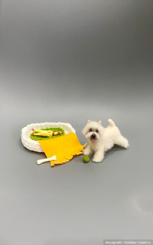 Вест Хайленд Уайт терьер — Валяные игрушки из шерсти: сухое валяние (фото 3)