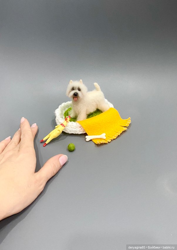 Вест Хайленд Уайт терьер — Валяные игрушки из шерсти: сухое валяние